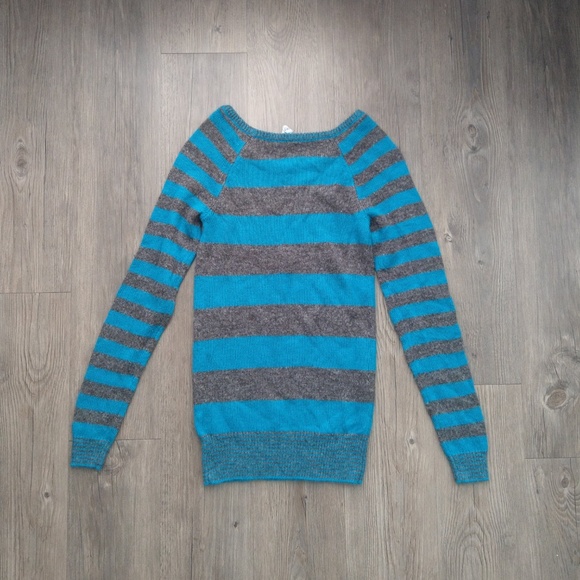 Supersoft Teal striped lightweight sweater - Picture 3 of 3